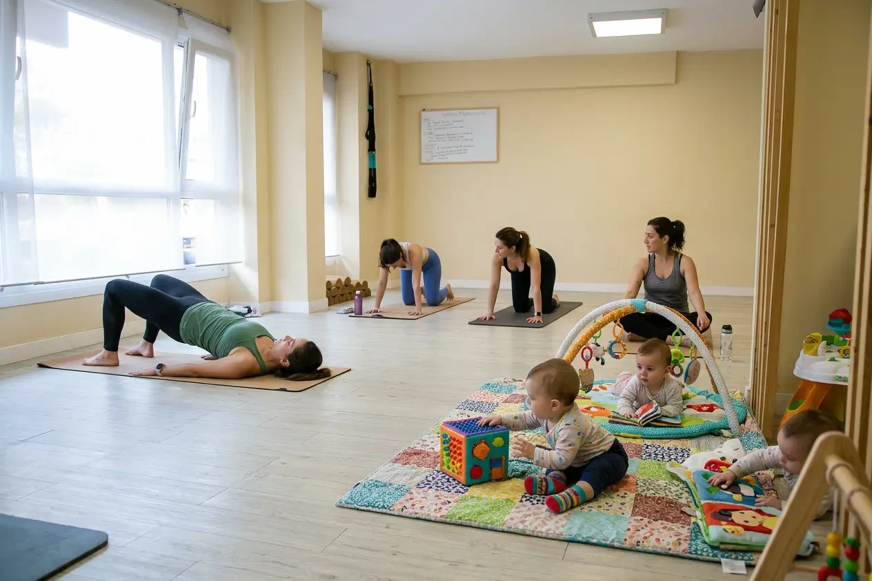Mamás Activas — gimnasia postparto con bebés en Matronastur Gijón