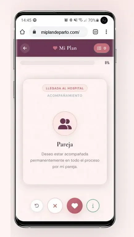 mi plan de parto tarjeta
